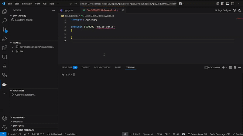 Create Container Prompt